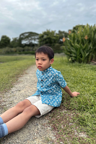 Ocean Blue Batik Boy's Shirt