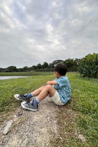Ocean Blue Batik Boy's Shirt