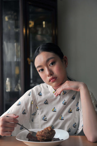 Sail Away Cape Cheongsam Dress